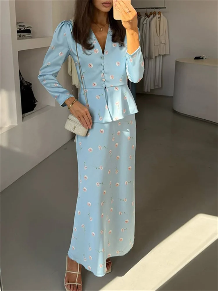 Tossy Printed Fashion Elegant 2 Piece-Set Women's Long Sleeve Cardigan Top And High Waist Slim Long Skirt Sets Female Clothes
Tossy Printed Fashion Elegant 2 Piece-Set Women's Long Sleeve Cardigan Top And High Waist Slim Long Skirt Sets Female Clothes