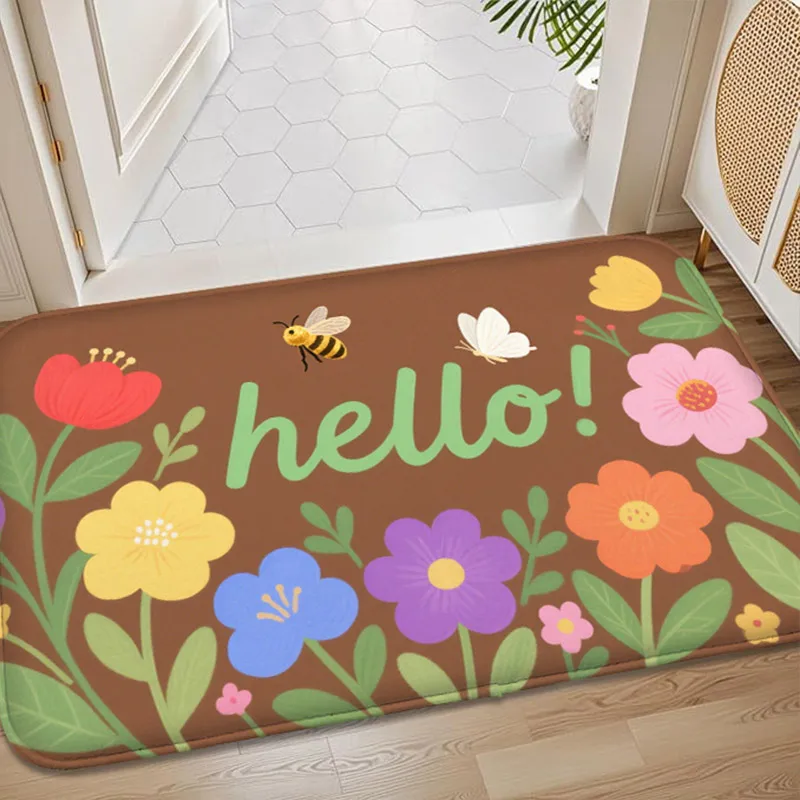 1PC Hello Colorful Flower Bee Printed Flannel Rectangular Floor Mat, Bedroom Carpet, Entrance Door Mat, Indoor and Outdoor Mat
1PC Hello Colorful Flower Bee Printed Flannel Rectangular Floor Mat, Bedroom Carpet, Entrance Door Mat, Indoor and Outdoor Mat