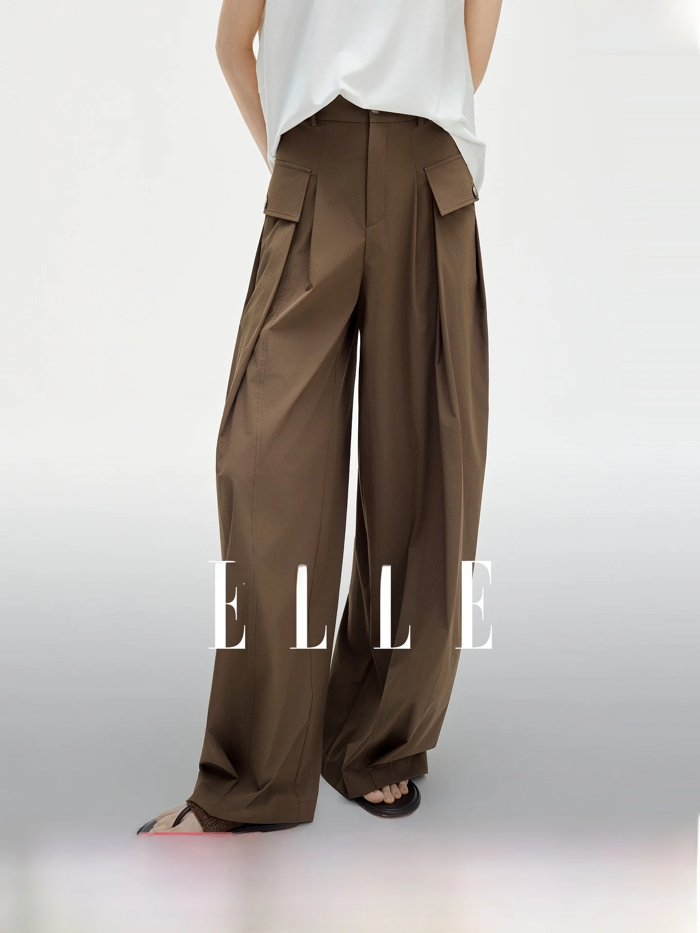 Elle Retro Workwear Style Casual Pants Women's High Waist Slimming Commute Fashionable Wide Leg Pants Summer New Arrival
Elle Retro Workwear Style Casual Pants Women's High Waist Slimming Commute Fashionable Wide Leg Pants Summer New Arrival