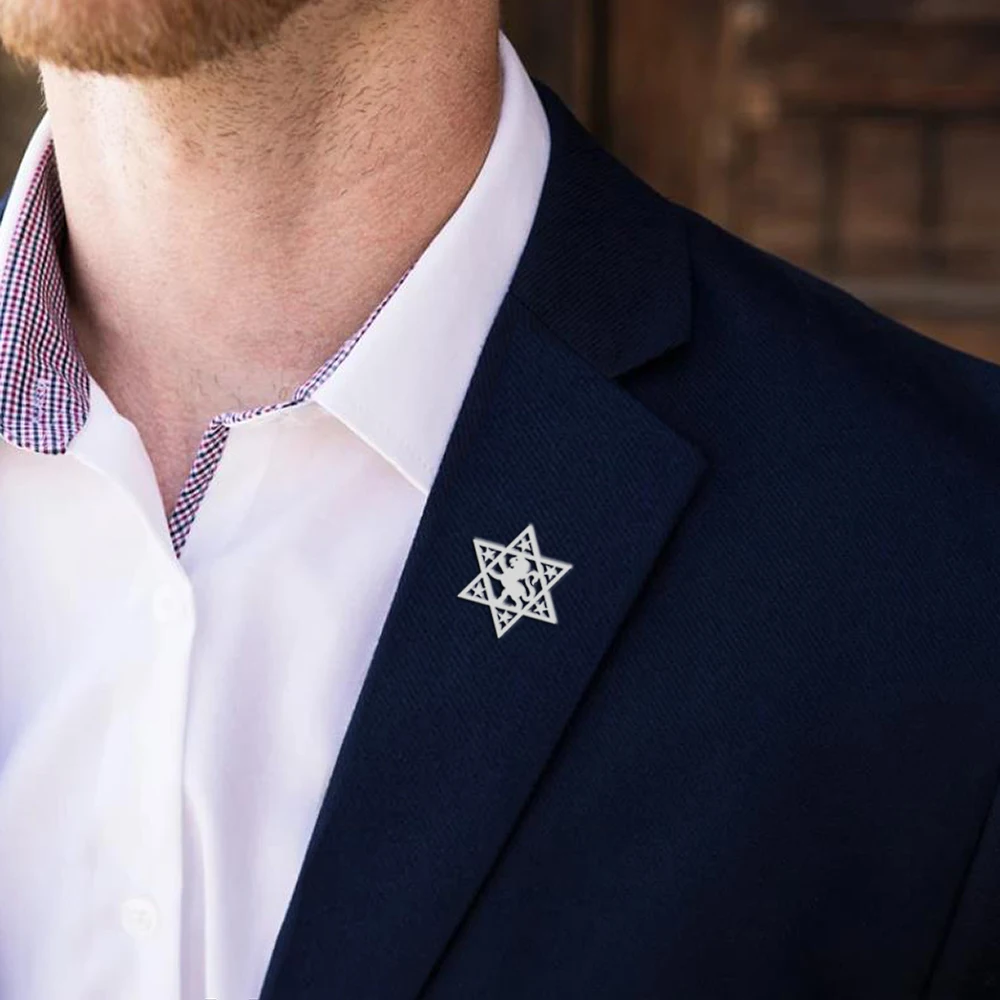 Star of David Jerusalem Lion brooch stainless steel suit clip Israeli Jewelry clothing jewelry festival gift religious symbol
Star of David Jerusalem Lion brooch stainless steel suit clip Israeli Jewelry clothing jewelry festival gift religious symbol