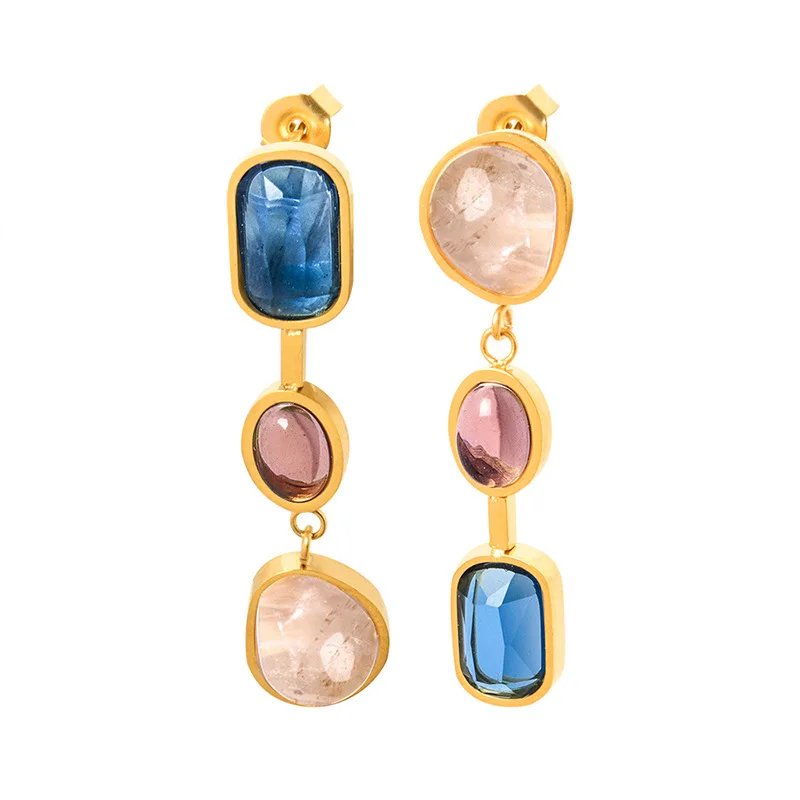 Bohemia Fashion Unique Colorful Glass Stone Natural Stone Inlaid Stainless Steel Jewelry Stud Earrings for Women Dangle Earrings
Bohemia Fashion Unique Colorful Glass Stone Natural Stone Inlaid Stainless Steel Jewelry Stud Earrings for Women Dangle Earrings