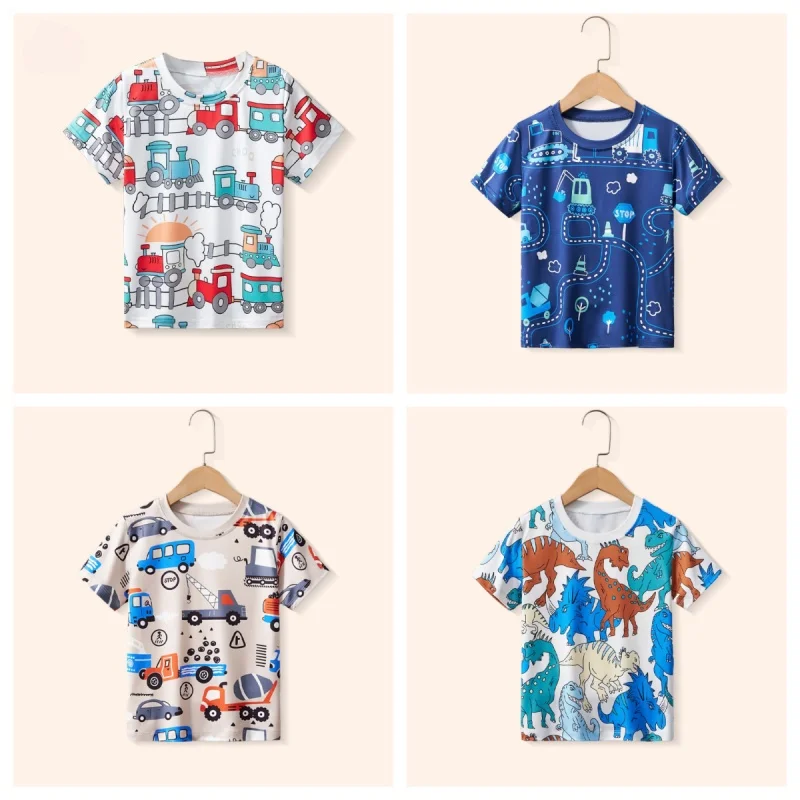 Children's Short Sleeved T-shirt New Cartoon Car Printed Short Sleeved T-shirt Children's Casual And Fashionable Top For Boys
Children's Short Sleeved T-shirt New Cartoon Car Printed Short Sleeved T-shirt Children's Casual And Fashionable Top For Boys