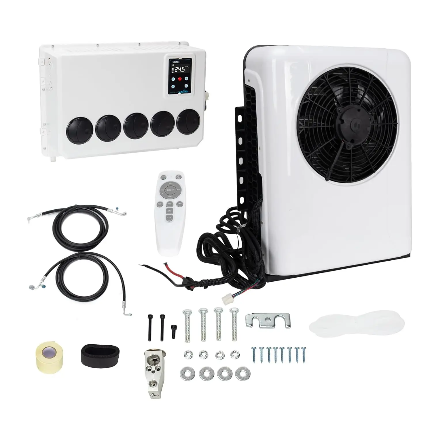 DC 12V RV Air Conditioner, 12000 BTU Truck Camper Rooftop A/C Unit, Fast Cooling, Universal Electric Automotive AC for Motorhome
DC 12V RV Air Conditioner, 12000 BTU Truck Camper Rooftop A/C Unit, Fast Cooling, Universal Electric Automotive AC for Motorhome