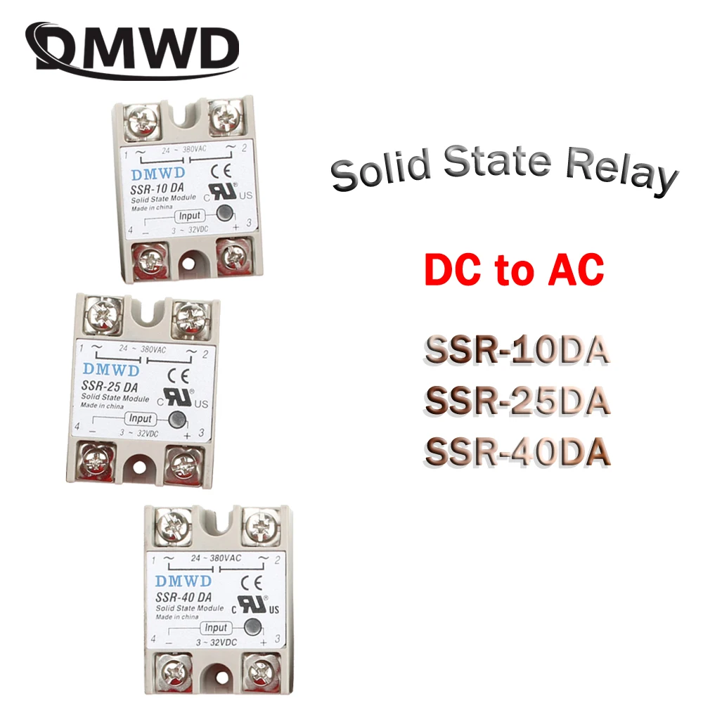 Твердотельное реле SSR-10DA SSR-25DA SSR-40DA 10A 25A 40A SSR Приводное 3-32 В постоянного тока до 24-380 В переменного тока SSR 10DA 25DA 40DA DMWD
Твердотельное реле SSR-10DA SSR-25DA SSR-40DA 10A 25A 40A SSR Приводное 3-32 В постоянного тока до 24-380 В переменного тока SSR 10DA 25DA 40DA DMWD