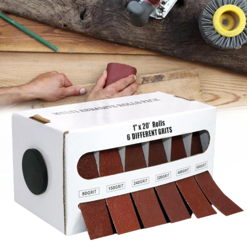 4/5/6 Roll Grits Sandpaper 6M Dry Grinding Emery Sanding Belt 20ft Abrasive Paper Pack with Dispenser Cloth for Metal Polishing
4/5/6 Roll Grits Sandpaper 6M Dry Grinding Emery Sanding Belt 20ft Abrasive Paper Pack with Dispenser Cloth for Metal Polishing