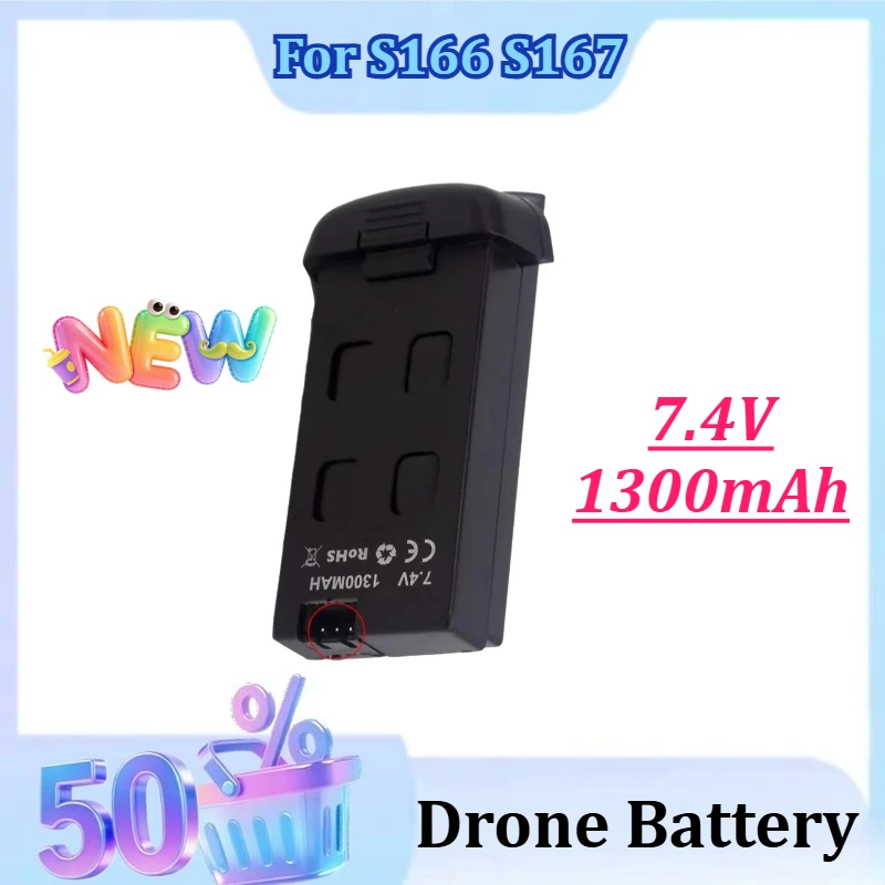 7.4V 1300mAh Lipo Battery For S166 S167 RC Drone Spare Parts for S167 RC Drone Rechargeable Battery
7.4V 1300mAh Lipo Battery For S166 S167 RC Drone Spare Parts for S167 RC Drone Rechargeable Battery