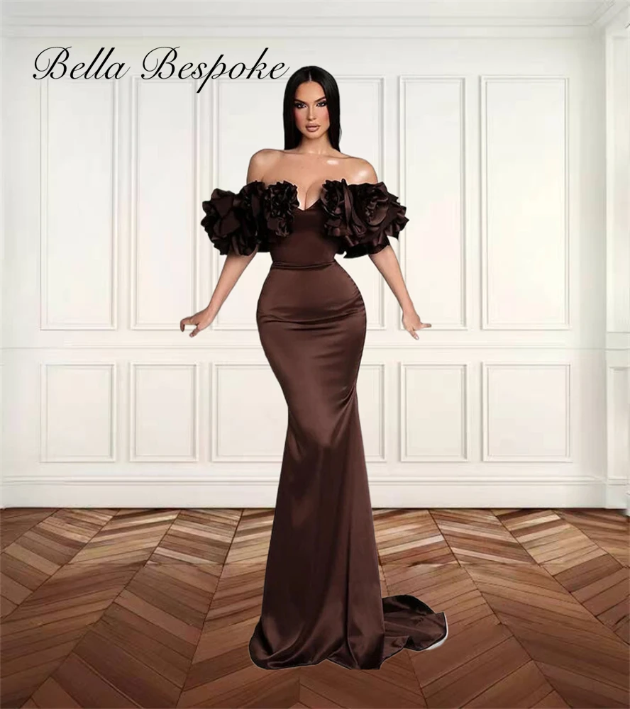 Dark Brown Sexy Evening Dresses Mermaid Off The Shoulder Beauty Pageant Gowns Ruffles Special Occasion Dress Customized
Dark Brown Sexy Evening Dresses Mermaid Off The Shoulder Beauty Pageant Gowns Ruffles Special Occasion Dress Customized