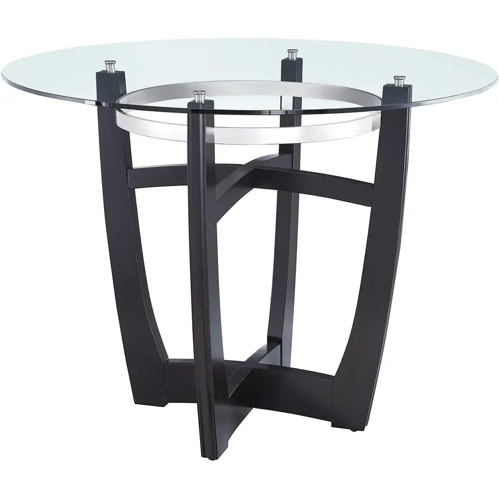 42 Round Bar Height Dining Table with 1/2 Thick Tempered Glass and Solid Wood Base
42 Round Bar Height Dining Table with 1/2 Thick Tempered Glass and Solid Wood Base