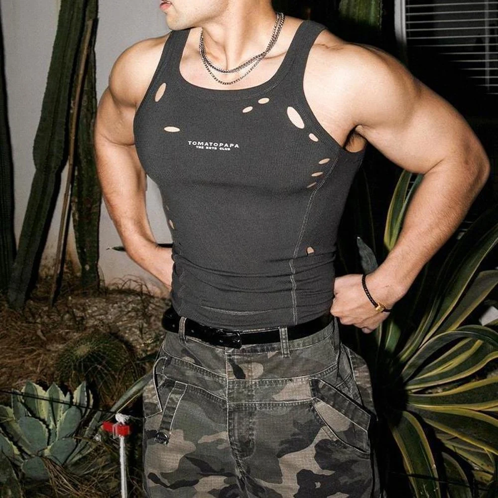 Men‘s Distressed Tank Top Slim Fit Gym Vest Stretch Sleeveless Fitness Shirt 2026 New
Men‘s Distressed Tank Top Slim Fit Gym Vest Stretch Sleeveless Fitness Shirt 2026 New