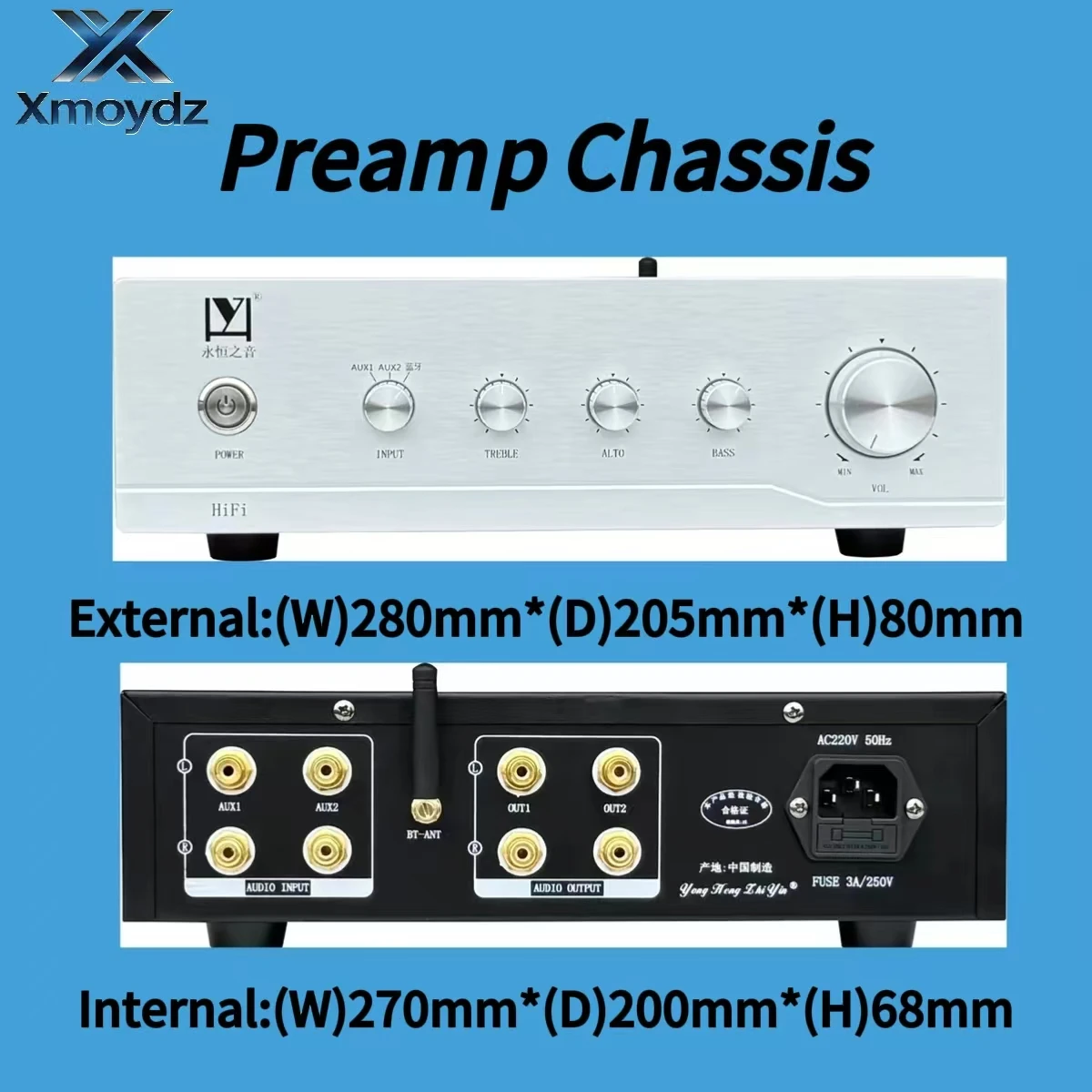 280*205*80mm C4 Preamp HiFi DIY Aluminum Amplifier Chassis Tone Board Bluetooth 3 Input 2 RCA Output Enclosure Case
280*205*80mm C4 Preamp HiFi DIY Aluminum Amplifier Chassis Tone Board Bluetooth 3 Input 2 RCA Output Enclosure Case