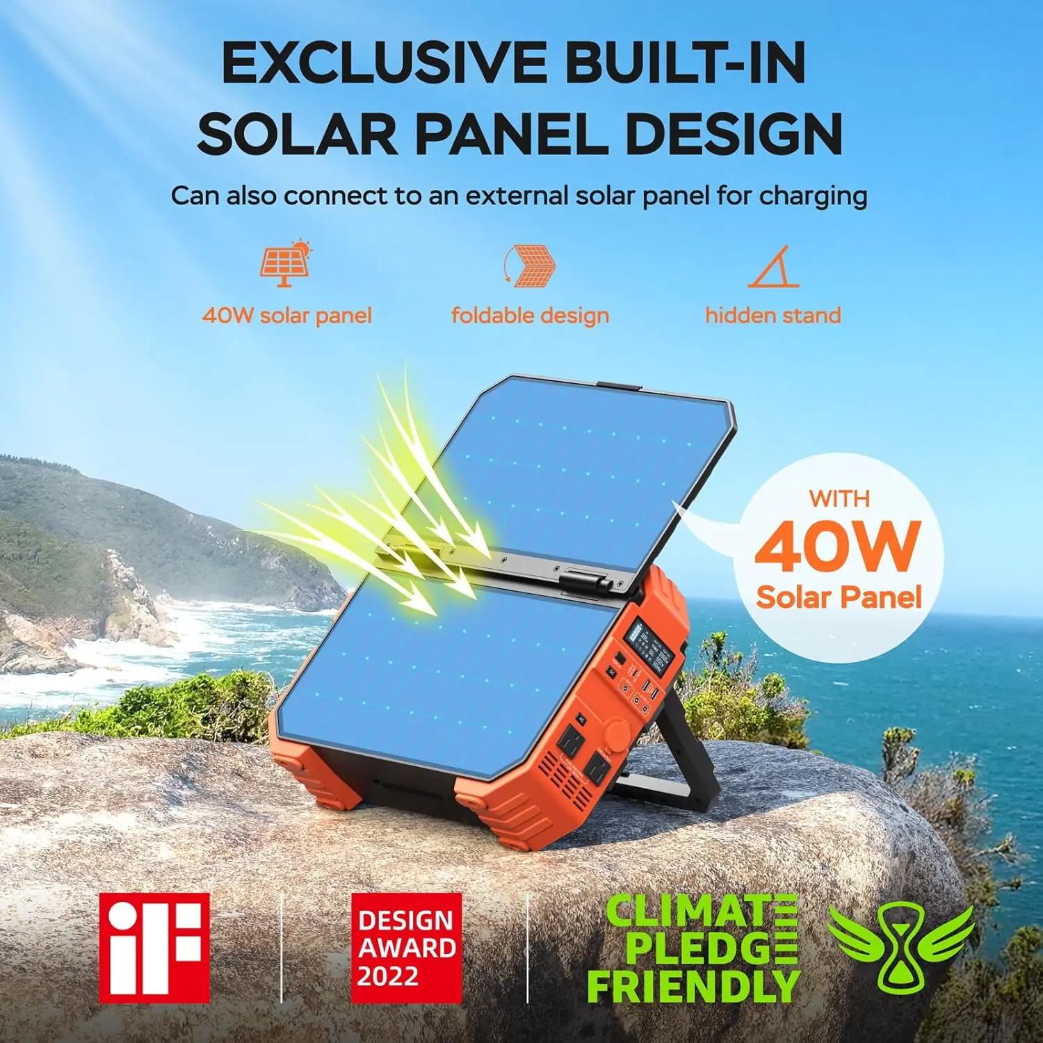 Portable Power Station 1600W (Peak 3200W), Built-in Solar Panel, 1024Wh LiFePO4 Battery, 100W USB-C Fast Charge
Portable Power Station 1600W (Peak 3200W), Built-in Solar Panel, 1024Wh LiFePO4 Battery, 100W USB-C Fast Charge