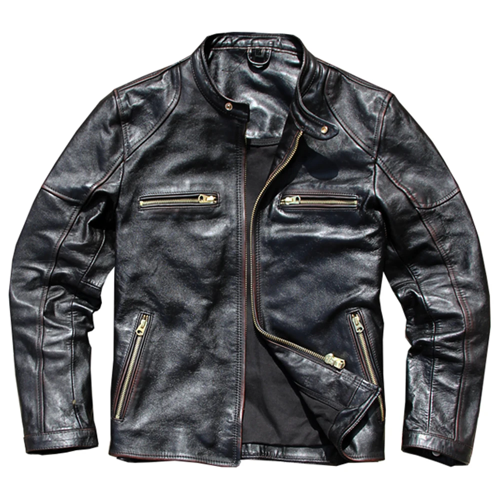 Vintage Real Horsehide Genuine Leather Zipper Jacket For Men Motorcycle Coat Mens Biker Coats Streetwear Spring Autumn Winter
Vintage Real Horsehide Genuine Leather Zipper Jacket For Men Motorcycle Coat Mens Biker Coats Streetwear Spring Autumn Winter