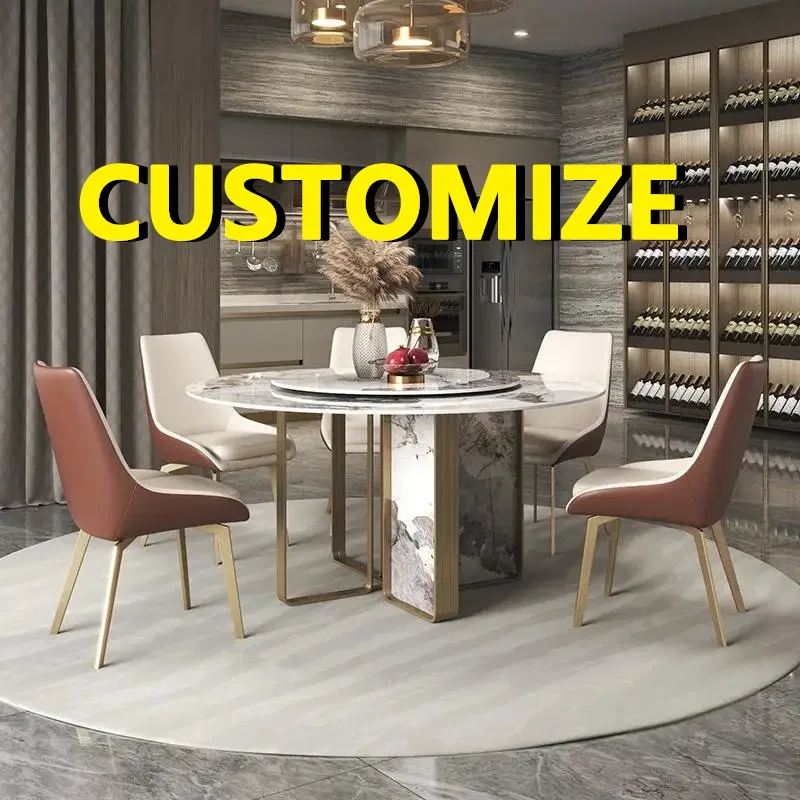 Any Size Custom Anti Scratch Wear Resistant Natural Marble Round Dining Table Stainless Stable Villa Luxury Dining Furniture
Any Size Custom Anti Scratch Wear Resistant Natural Marble Round Dining Table Stainless Stable Villa Luxury Dining Furniture