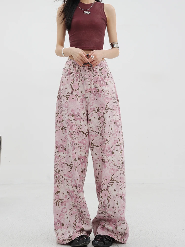 Floral Printed Wide-Leg Jeans Women's Fashion 2024 New Spring Summer High Waist Harajuku Style Denim Pants Y2K Straight Trousers
Floral Printed Wide-Leg Jeans Women's Fashion 2024 New Spring Summer High Waist Harajuku Style Denim Pants Y2K Straight Trousers