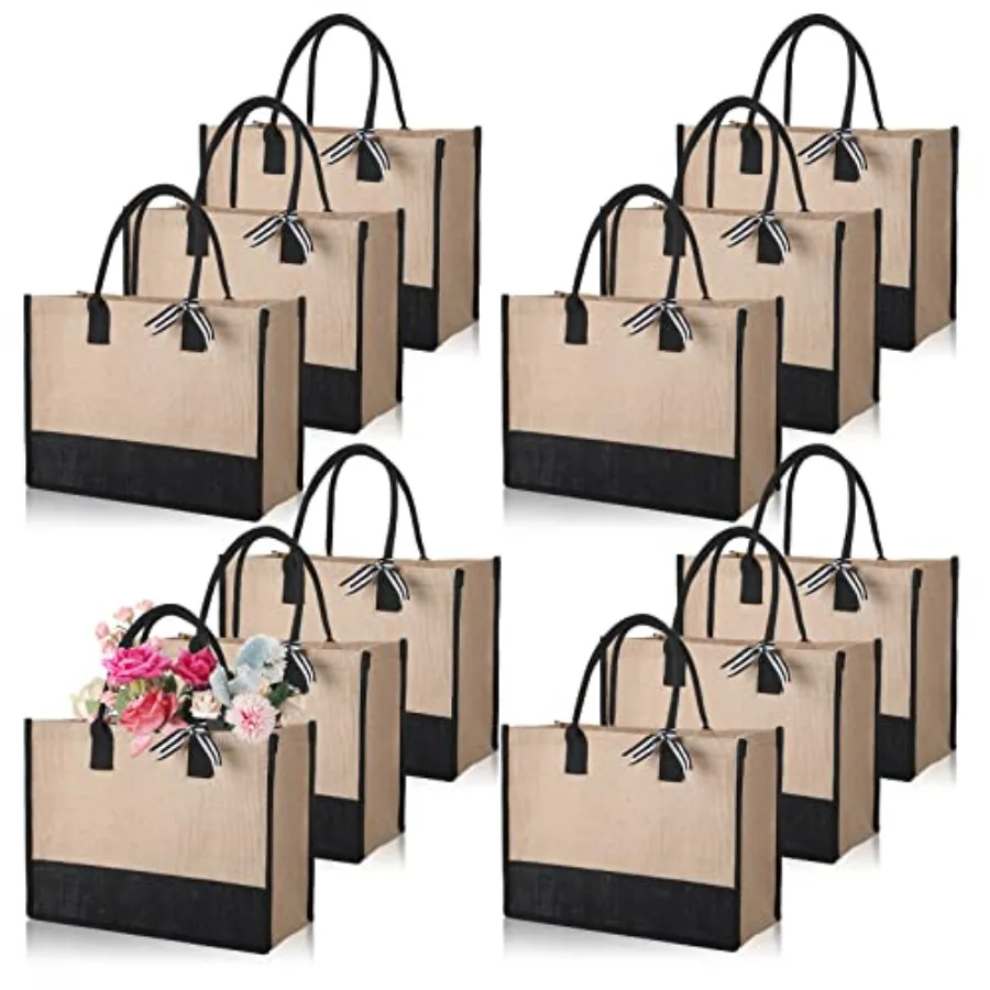 12 Pieces Burlap Tote Bags Set Jute Tote Bag with Handles Initial Canvas Beach Bag Large Reusable Burlap Gift Tote Bag for Wome
12 Pieces Burlap Tote Bags Set Jute Tote Bag with Handles Initial Canvas Beach Bag Large Reusable Burlap Gift Tote Bag for Wome