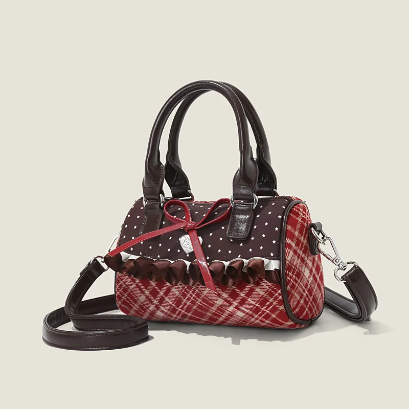 Bow Polka Dots Red Plaid Crossbody Shoulder Bag,Women Grid Lace Sling Bag,Cute Sweet Contrast Color Patchwork Lattice Handbag
Bow Polka Dots Red Plaid Crossbody Shoulder Bag,Women Grid Lace Sling Bag,Cute Sweet Contrast Color Patchwork Lattice Handbag
