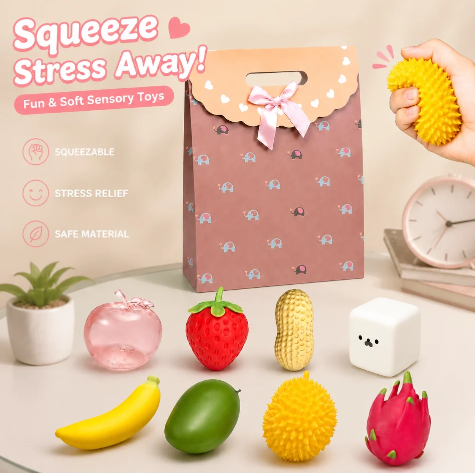 8-Piece Soft Bag Compression Set Stretchable Tactile Decompression Toy Gift Bag for Stress Relief And Sensory Play
8-Piece Soft Bag Compression Set Stretchable Tactile Decompression Toy Gift Bag for Stress Relief And Sensory Play