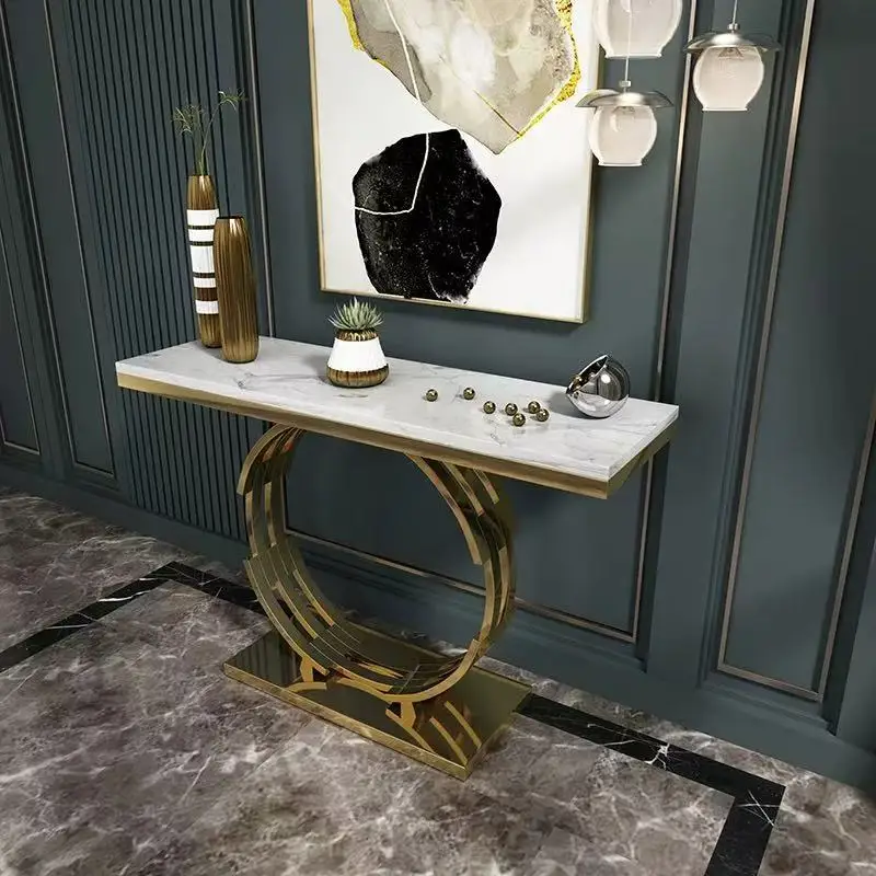 HYS stainless steel marble entrance table fashion light luxury partition table modern corridor aisle rack against the wall
HYS stainless steel marble entrance table fashion light luxury partition table modern corridor aisle rack against the wall