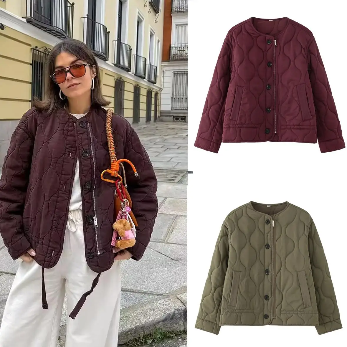 Women's round Neck Long Sleeve Cotton Jacket with Pockets Embellished Thick Winter Coat for Children's European Style
Women's round Neck Long Sleeve Cotton Jacket with Pockets Embellished Thick Winter Coat for Children's European Style