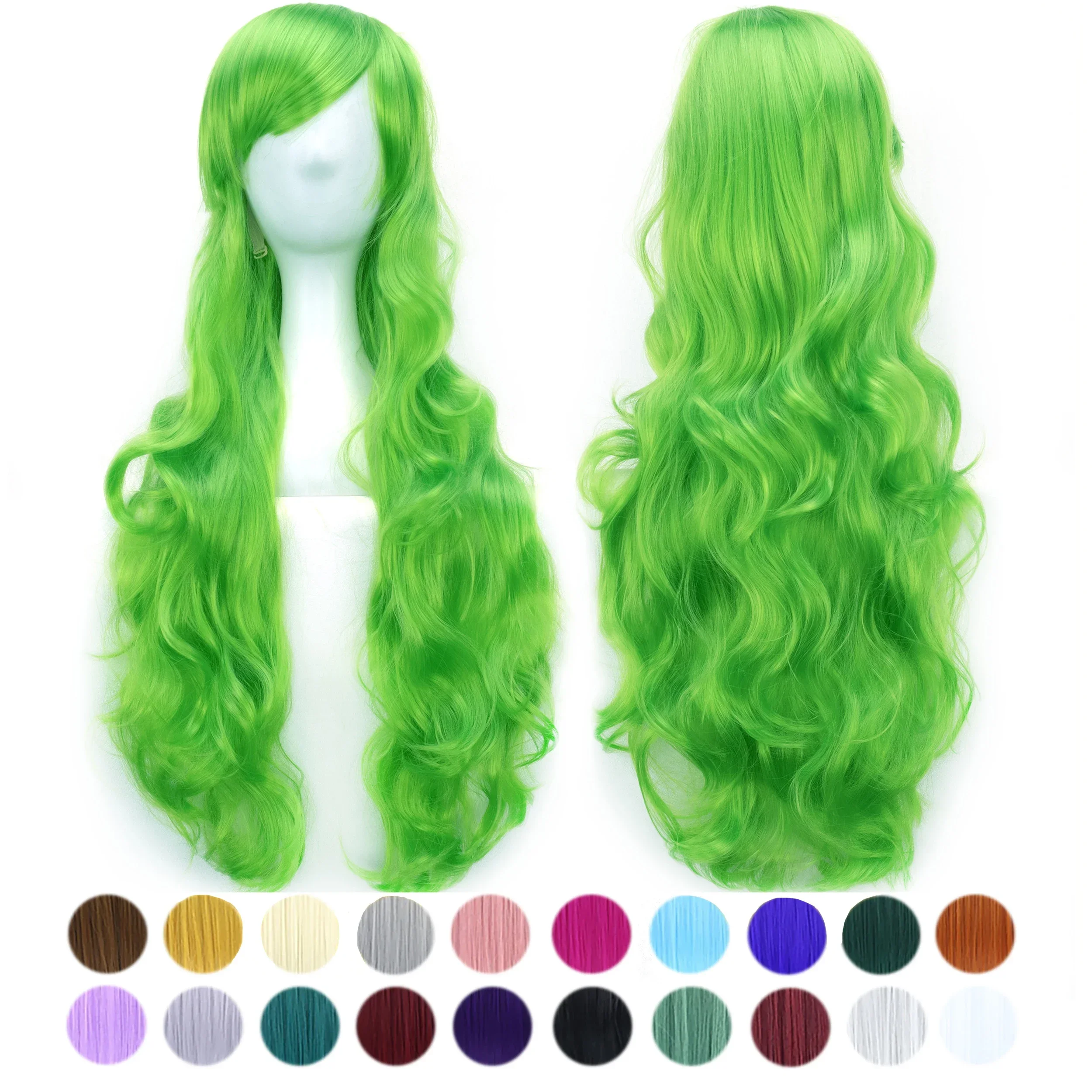 30 Colors Long Wavy Synthetic Hair Apple Green Cosplay Wig with Bangs Colorful Halloween Costume Wigs for Girls
30 Colors Long Wavy Synthetic Hair Apple Green Cosplay Wig with Bangs Colorful Halloween Costume Wigs for Girls