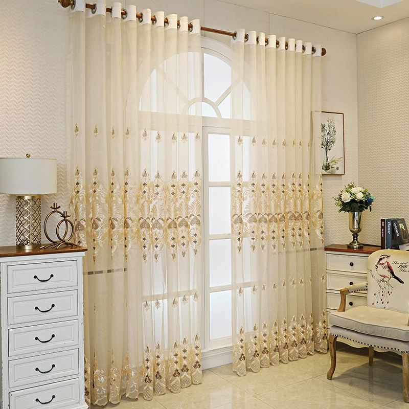 European Luxury Embroidered Yarn Tulle Curtains for Living Room Balcony Bedroom Partition Sunshade Villa Sheer Window Customized
European Luxury Embroidered Yarn Tulle Curtains for Living Room Balcony Bedroom Partition Sunshade Villa Sheer Window Customized