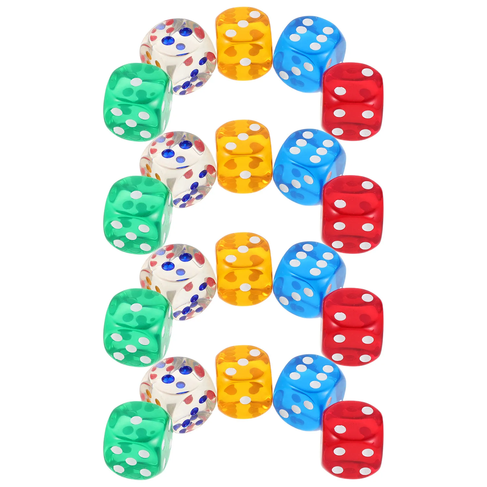 20 Pcs Colored Dices for Christmas Party Bulk Acrylic Cube Blocks 1inch Board Games 6 Sided Translucent
20 Pcs Colored Dices for Christmas Party Bulk Acrylic Cube Blocks 1inch Board Games 6 Sided Translucent