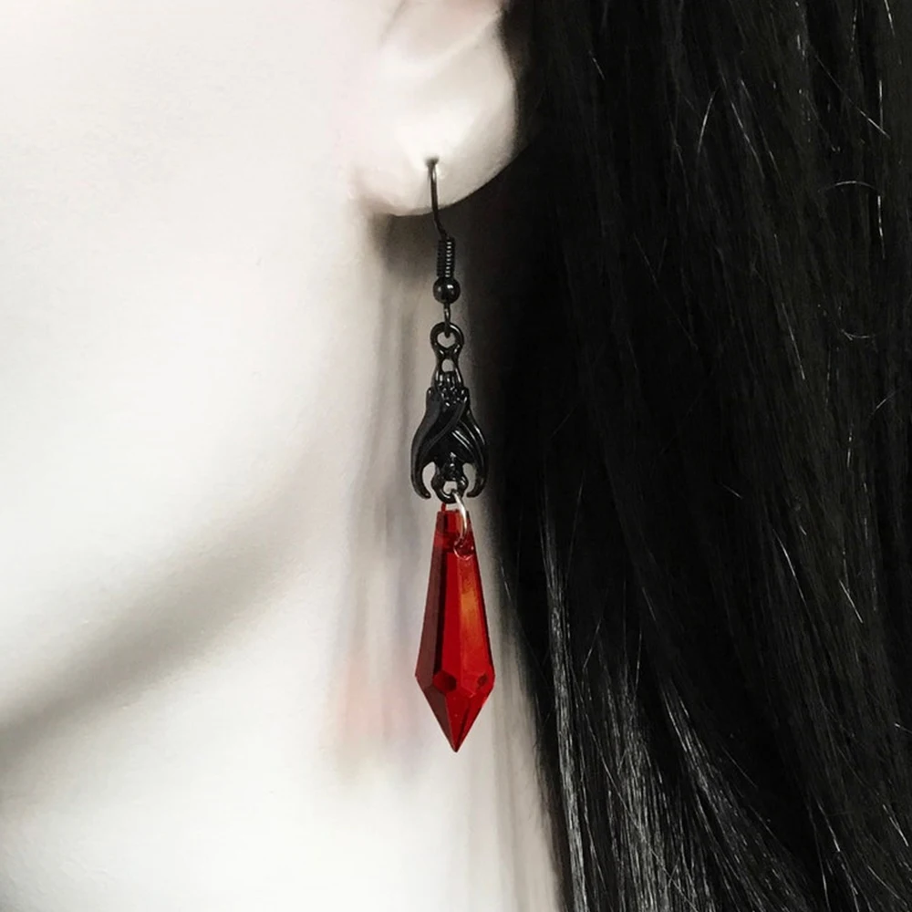 Gothic Vampire Bat Earrings Red Teardrop Ear Hook Mystery Witch Jewelry For Women Girls Accessories Gifts Black Crystal Earrings
Gothic Vampire Bat Earrings Red Teardrop Ear Hook Mystery Witch Jewelry For Women Girls Accessories Gifts Black Crystal Earrings