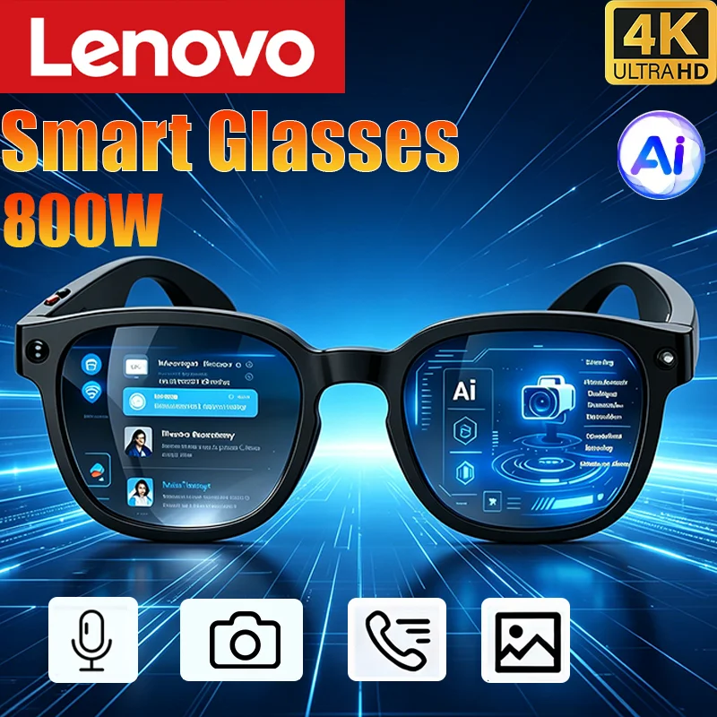 Lenovo AI Smart Glasses 800W 4K HD Camera Real-time Translation Call Music Recording Smart Glasses For Outdoor Travel 2026 New
Lenovo AI Smart Glasses 800W 4K HD Camera Real-time Translation Call Music Recording Smart Glasses For Outdoor Travel 2026 New