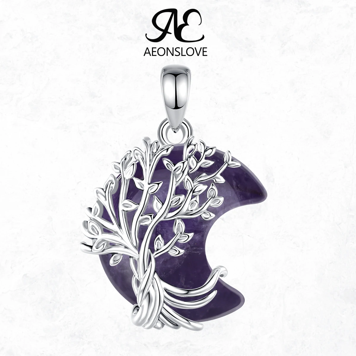 AEONSLOVE Natural Amethyst Tree of Life Necklace Crescent Moon Obsidian Pendant Healing Stone Jewelry Spiritual Gift for Women
AEONSLOVE Natural Amethyst Tree of Life Necklace Crescent Moon Obsidian Pendant Healing Stone Jewelry Spiritual Gift for Women