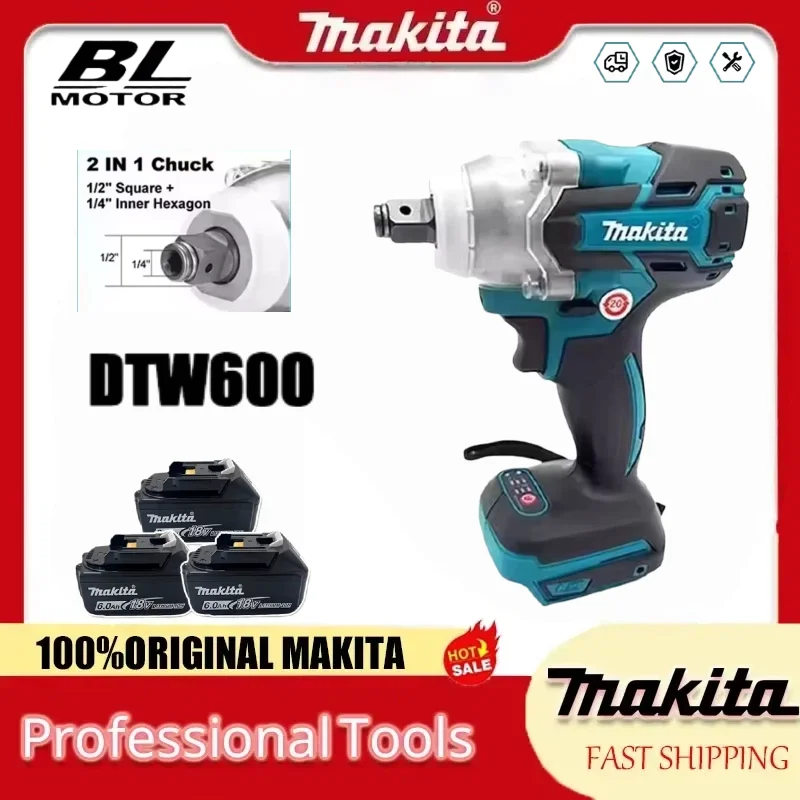 Makita DTW600 3100IPM 18V Cordless Wrench 1/2Inch Brushless Screwdriver Rechargable Electric Screwdriver Vehicle ServiceTool
Makita DTW600 3100IPM 18V Cordless Wrench 1/2Inch Brushless Screwdriver Rechargable Electric Screwdriver Vehicle ServiceTool