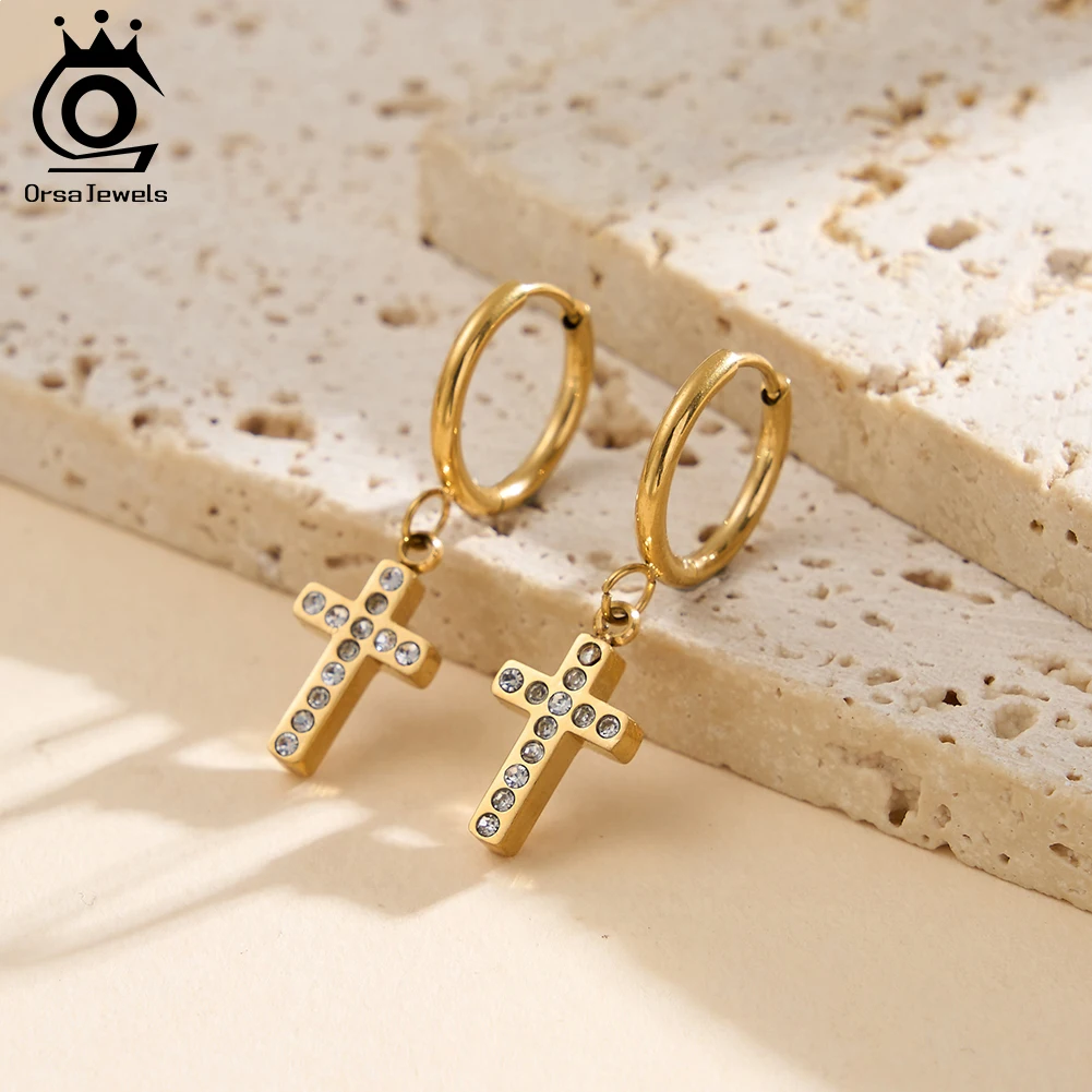 Серьги-подвески ORSA JEWELS из нержавеющей стали с крестом, классические серьги-кольца с цирконами и крестом, круглые серьги с крестом для вечеринок STKE06
Серьги-подвески ORSA JEWELS из нержавеющей стали с крестом, классические серьги-кольца с цирконами и крестом, круглые серьги с крестом для вечеринок STKE06