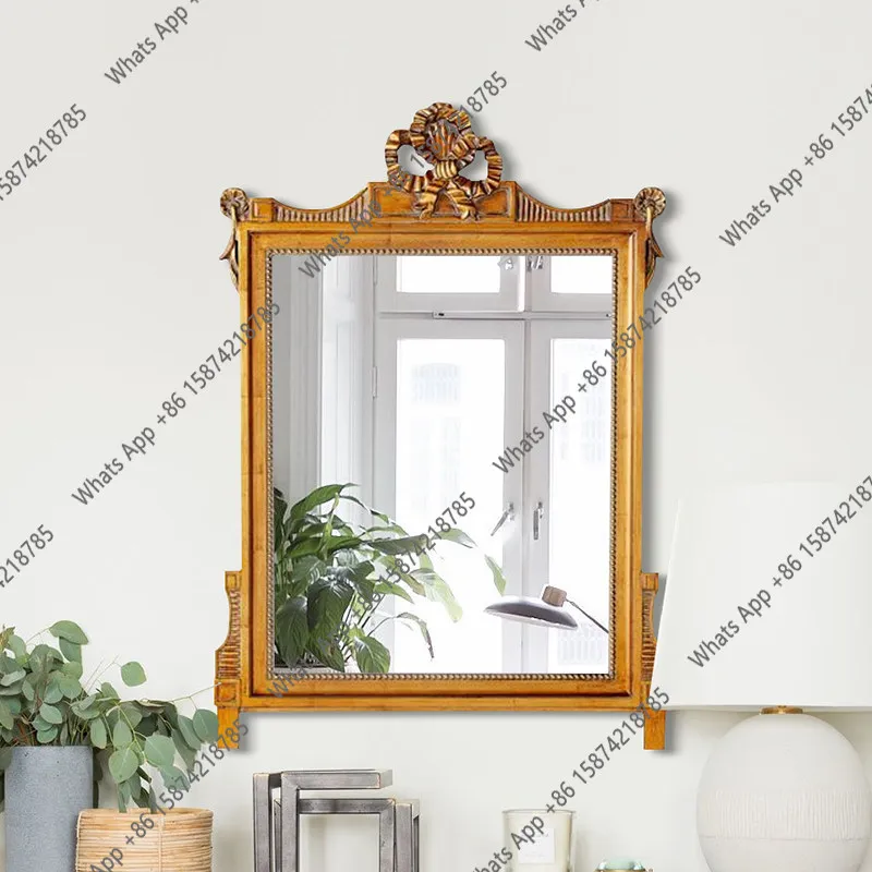 Retro Entrance Mirror American Carved Bathroom Mirror Bedroom Dresser Mirror Wall Hanging Fireplace Decorative
Retro Entrance Mirror American Carved Bathroom Mirror Bedroom Dresser Mirror Wall Hanging Fireplace Decorative