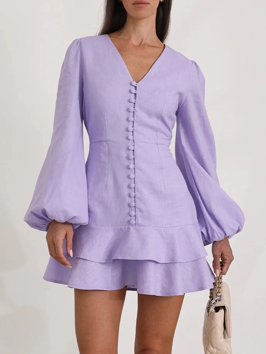 Marthaiqiqi Cotton Slim Women's Nightwear Long Sleeve Nightgowns Sexy V-Neck Sleepwear Mini Dress Casual Summer Ladies Pajamas
Marthaiqiqi Cotton Slim Women's Nightwear Long Sleeve Nightgowns Sexy V-Neck Sleepwear Mini Dress Casual Summer Ladies Pajamas