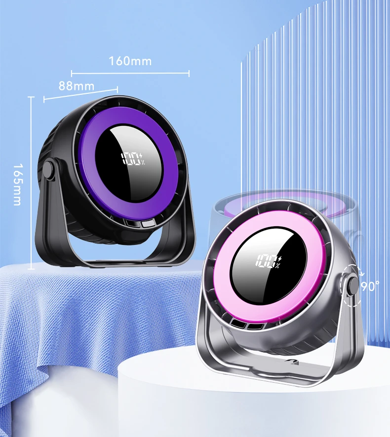 F5 Desktop Non Perforated Wall Mounted Fan 4000mAh USB Rechargeable Electric Fan Night Light LED Digital Display 100Speed Wind
F5 Desktop Non Perforated Wall Mounted Fan 4000mAh USB Rechargeable Electric Fan Night Light LED Digital Display 100Speed Wind