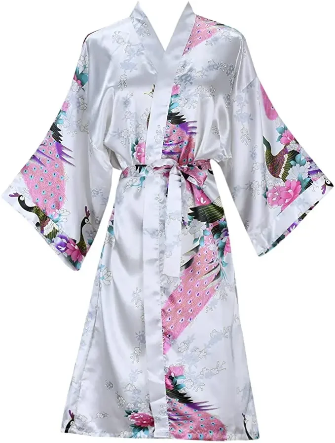 Silk Satin Wedding Bride Bridesmaid Robe Floral Bathrobe Short Kimono Robe Night Robe Bath Robe Fashion Dressing Gown For Women
Silk Satin Wedding Bride Bridesmaid Robe Floral Bathrobe Short Kimono Robe Night Robe Bath Robe Fashion Dressing Gown For Women