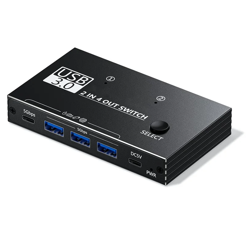 Exquisite-USB 3.0 Switch 5Gbps 2 Input 4 Output USB C Switch For Devices Share Printer Scanner Mouse Keyboard
Exquisite-USB 3.0 Switch 5Gbps 2 Input 4 Output USB C Switch For Devices Share Printer Scanner Mouse Keyboard