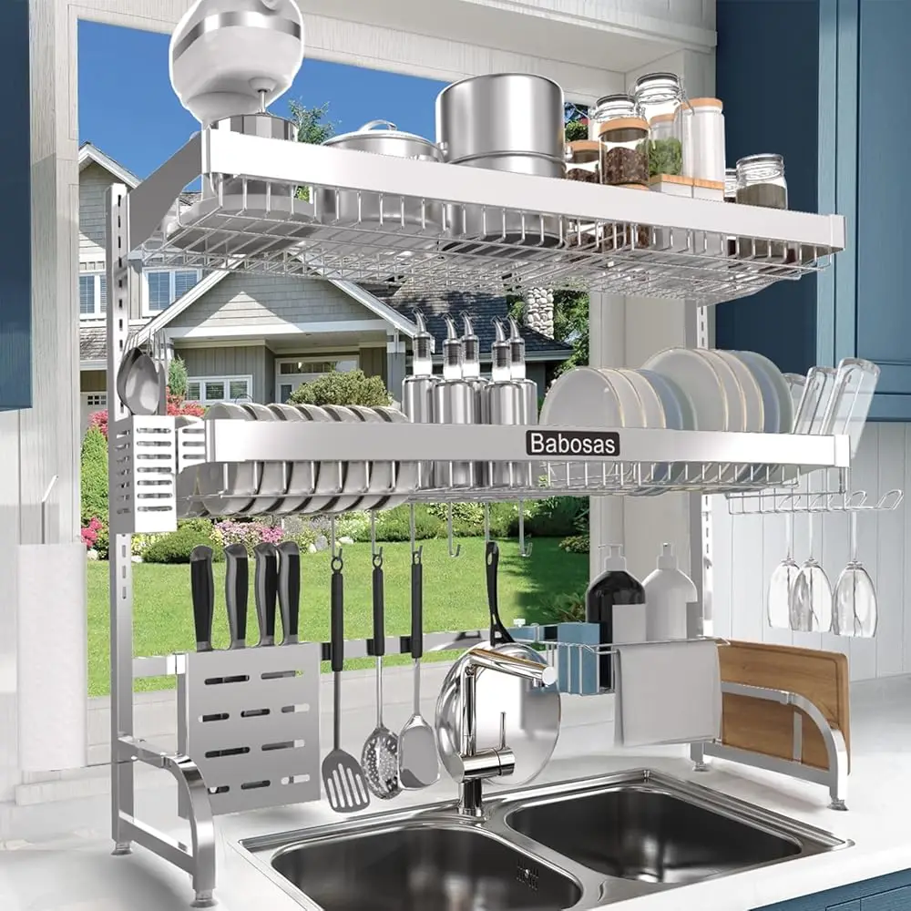 Free ShippingFree ShippingOver The Sink Dish Drying Rack,3 Tier Adjustable Length (25.5'' to 37.4'') Full Stainless Steel Large
Free ShippingFree ShippingOver The Sink Dish Drying Rack,3 Tier Adjustable Length (25.5'' to 37.4'') Full Stainless Steel Large