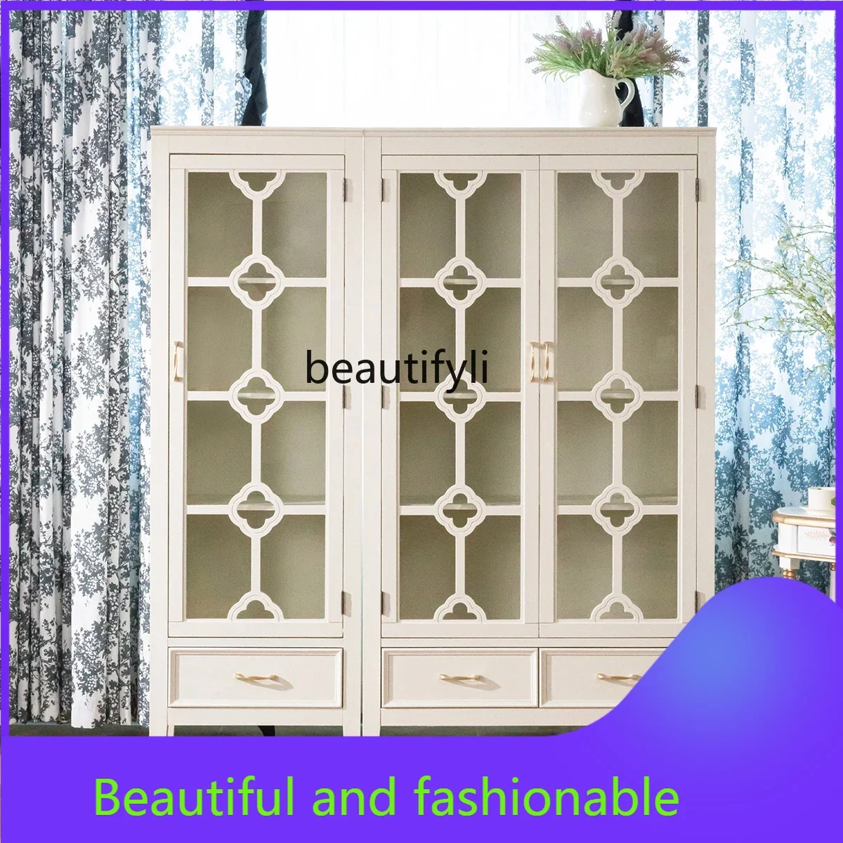xz1French retro bookcase glass double door display antique collection background wall
xz1French retro bookcase glass double door display antique collection background wall