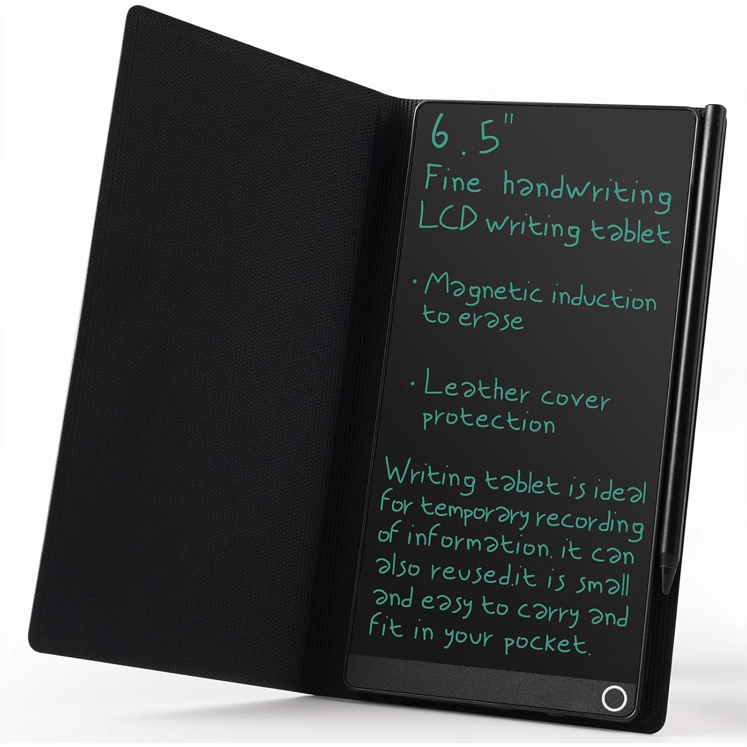6.5 Inch LCD Writing Tablet for Adult, Mini Digital Notepad with Hall Switch and Leather Case, Portable for Office Study
6.5 Inch LCD Writing Tablet for Adult, Mini Digital Notepad with Hall Switch and Leather Case, Portable for Office Study