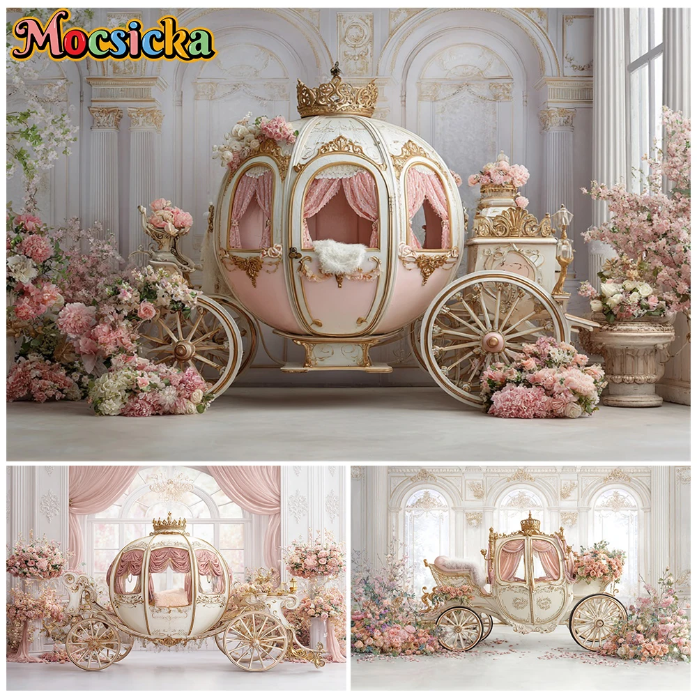 Mocsicka Fairytale Princess Photography Backdrop Pink Gold Pumpkin Carriage Flowers Background Birthday Baby Shower Photo Shoots
Mocsicka Fairytale Princess Photography Backdrop Pink Gold Pumpkin Carriage Flowers Background Birthday Baby Shower Photo Shoots