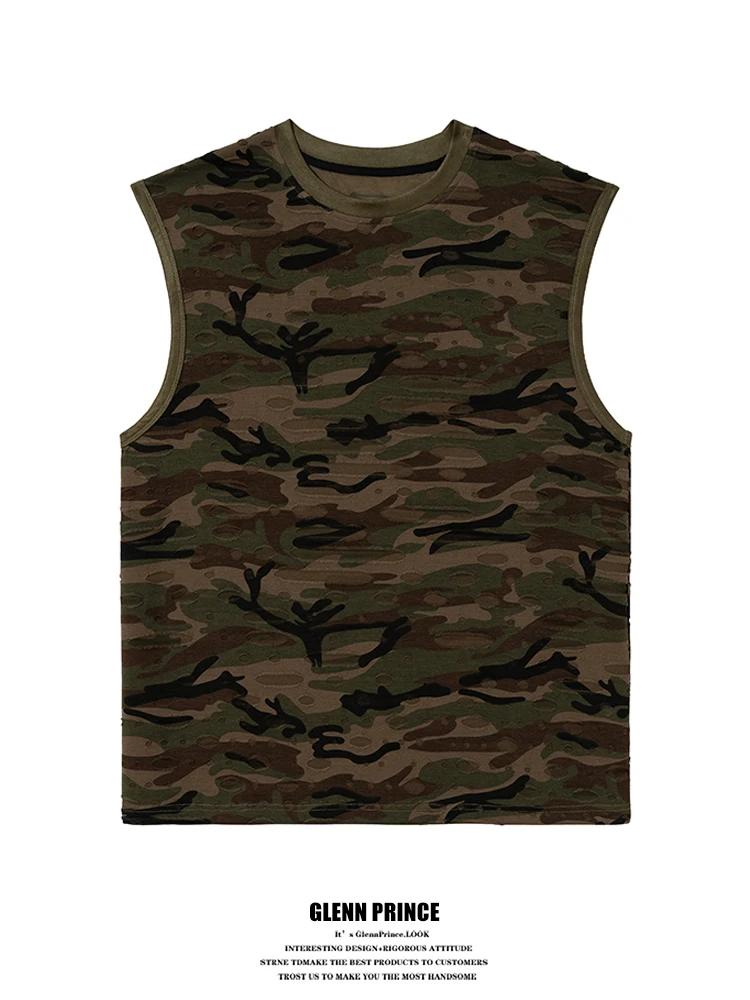 GPstudio American Retro Camouflage Hole T-Shirt Men's Summer Street Waste Land Loose Breathable Vest Youth Popular Casual Wear
GPstudio American Retro Camouflage Hole T-Shirt Men's Summer Street Waste Land Loose Breathable Vest Youth Popular Casual Wear