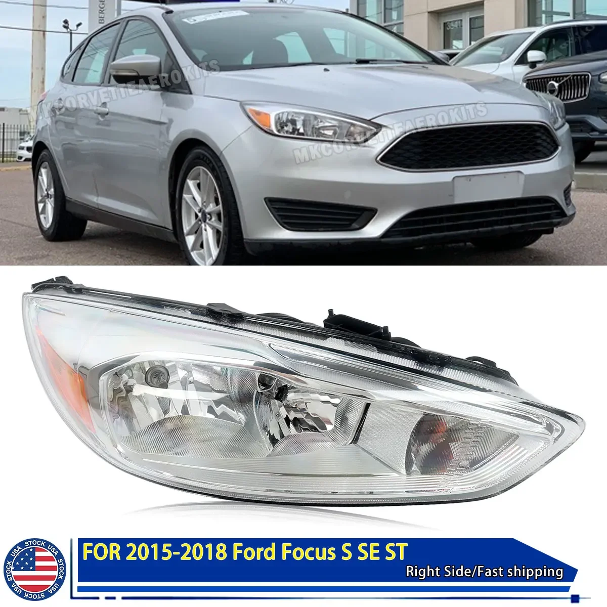 For Ford Focus Headlight Headlamp Pair Chrome Housing Amber OE Style 2015-2018 Left & Right 
For Ford Focus Headlight Headlamp Pair Chrome Housing Amber OE Style 2015-2018 Left & Right