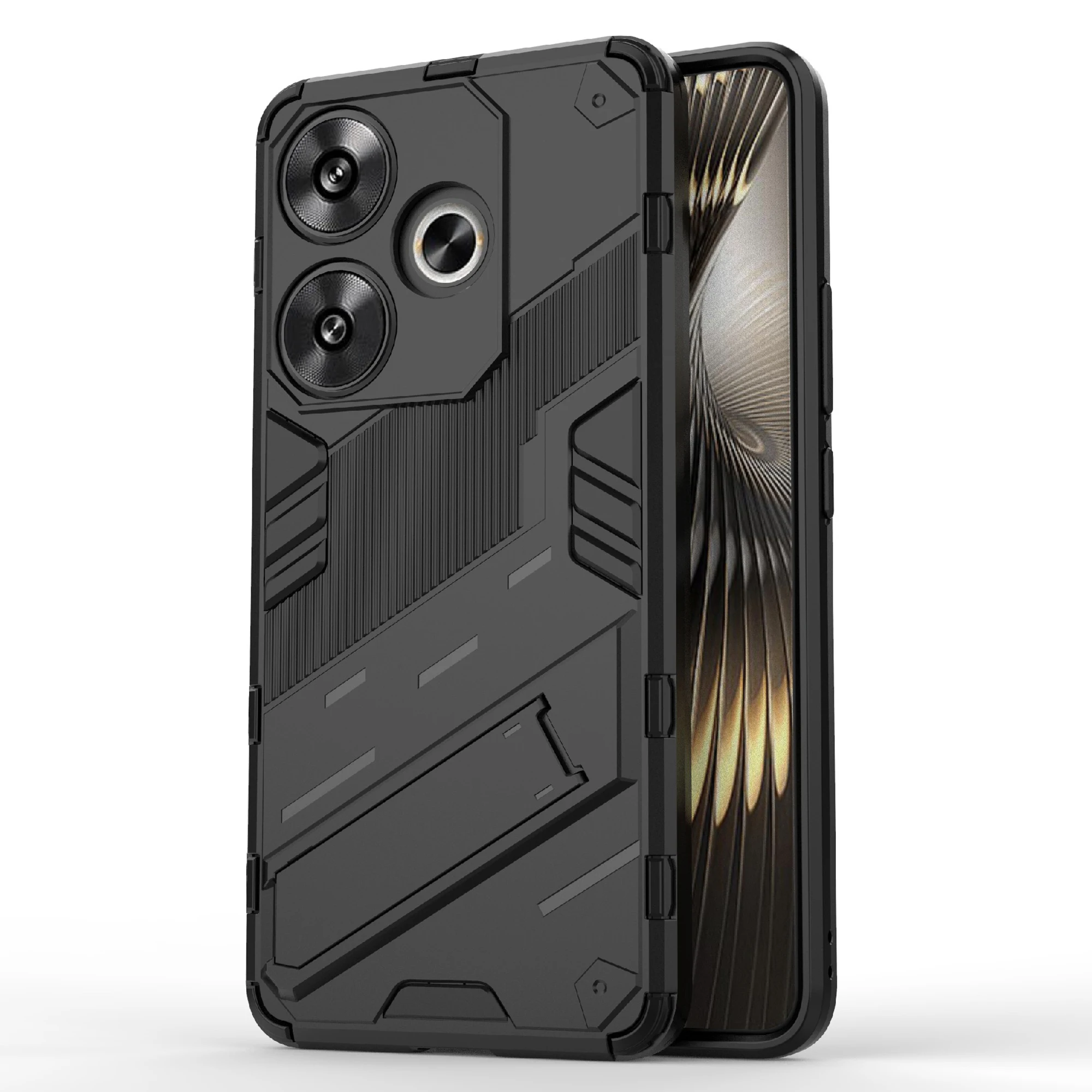 For Xiaomi Redmi Turbo 3 5G / Poco F6 5G Case Shockproof PC+TPU Phone Cover with Kickstand - Black
For Xiaomi Redmi Turbo 3 5G / Poco F6 5G Case Shockproof PC+TPU Phone Cover with Kickstand - Black