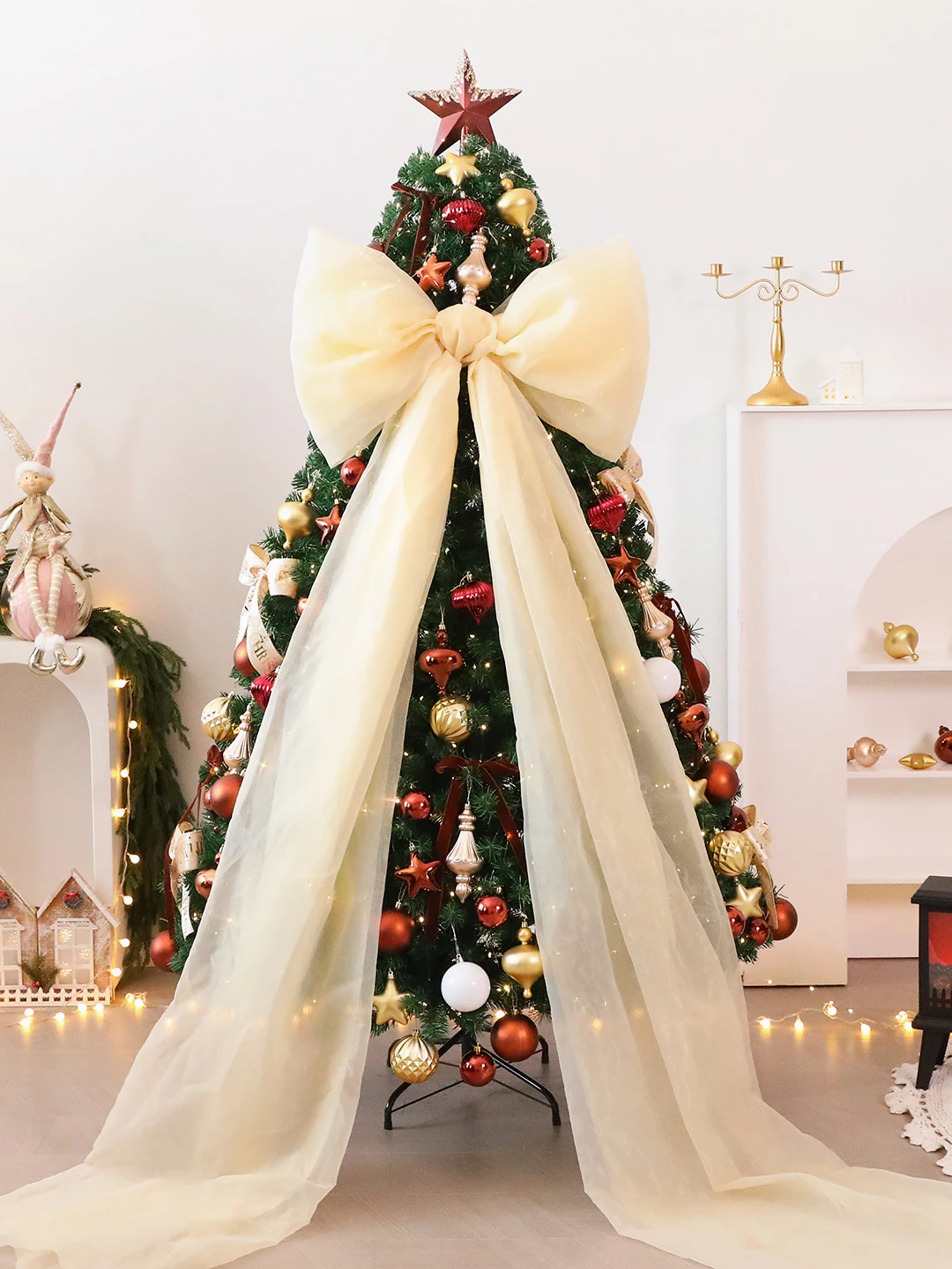 Christmas Decorations Pearlescent Ogees Fabric Christmas Tree Decoration Transparent Glowing Material Atmosphere Scene Props
Christmas Decorations Pearlescent Ogees Fabric Christmas Tree Decoration Transparent Glowing Material Atmosphere Scene Props