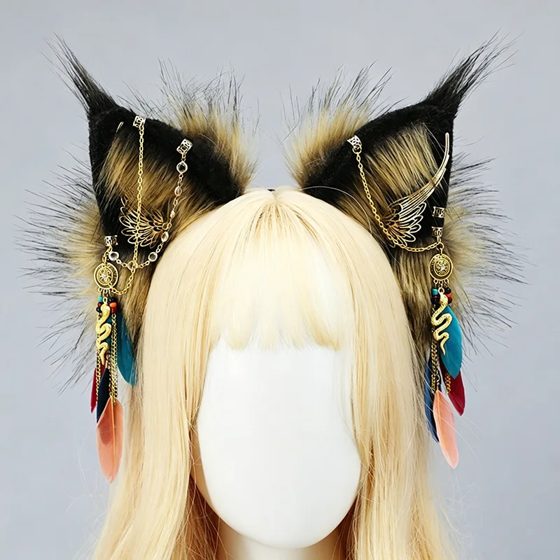 Gothic Wolf Headband with Plush Feathers JK Lolita Anime Cosplay Accessories Metal Headband Party Props
Gothic Wolf Headband with Plush Feathers JK Lolita Anime Cosplay Accessories Metal Headband Party Props
