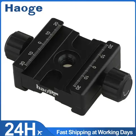 Haoge CP-50BII 50mm Subtend Double Dual Quick Release Clamp for Arca Swiss RRS Benro Rail Plate Nodal Slide
