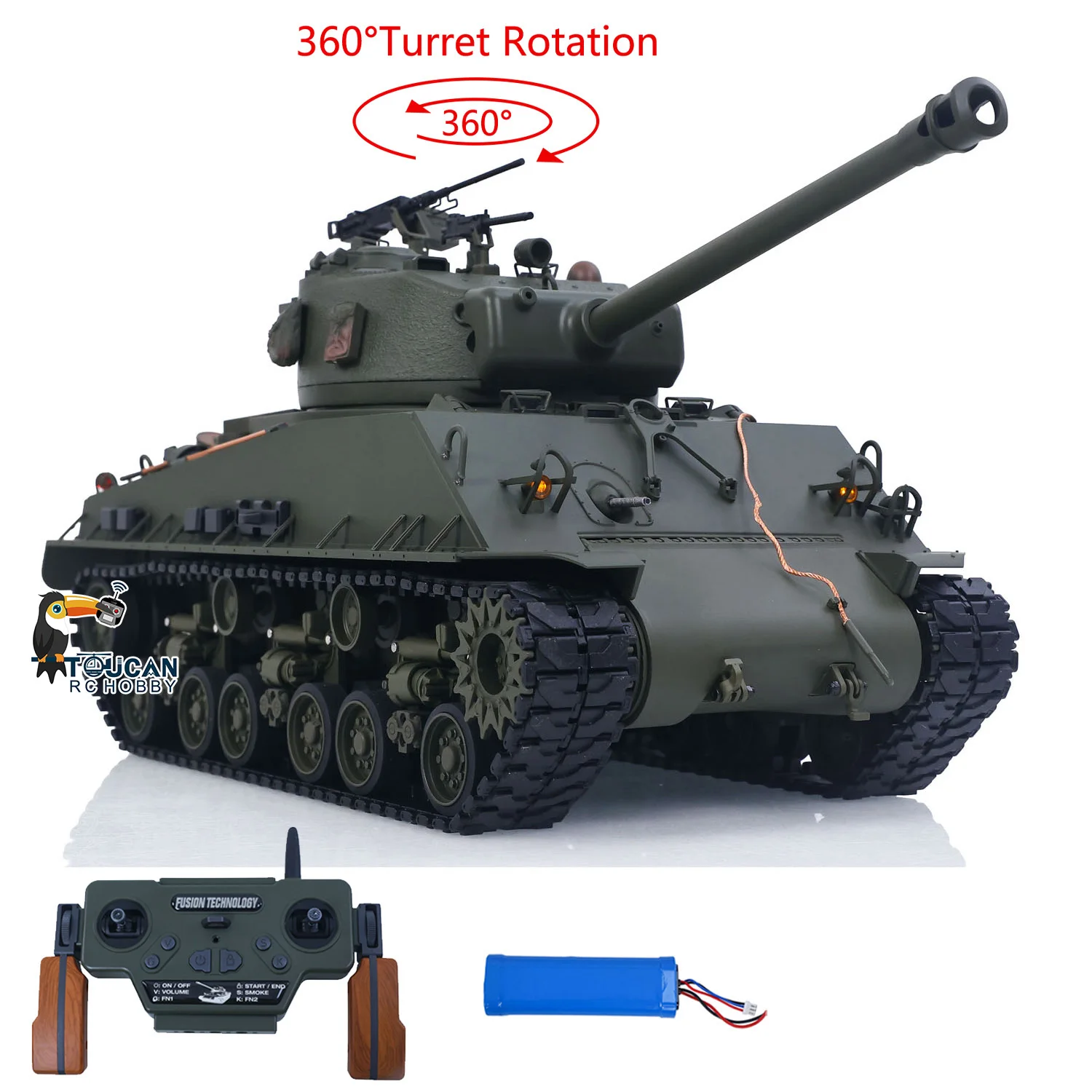 US STOCK Remote Control Tank Sherman 1/16 M4A3 E8 Edition IR BB Barrel Elevation Smoke Metal Chassis Road Wheels 360 Rotation
US STOCK Remote Control Tank Sherman 1/16 M4A3 E8 Edition IR BB Barrel Elevation Smoke Metal Chassis Road Wheels 360 Rotation