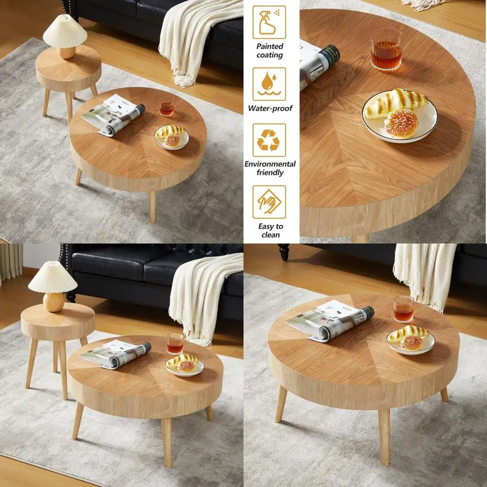 Nest of 2 Coffee Tables, Wooden Boho Style Side Tables Set for Living Room, Bedroom or Office, Natural Wood Color
Nest of 2 Coffee Tables, Wooden Boho Style Side Tables Set for Living Room, Bedroom or Office, Natural Wood Color