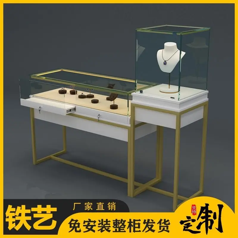 Custom. Iron Ornaments Display Cabinet Made of Glass Jewelry Jewelry Counter Jade Antique Beeswax Cabinet Boutique Silver Showca
Custom. Iron Ornaments Display Cabinet Made of Glass Jewelry Jewelry Counter Jade Antique Beeswax Cabinet Boutique Silver Showca