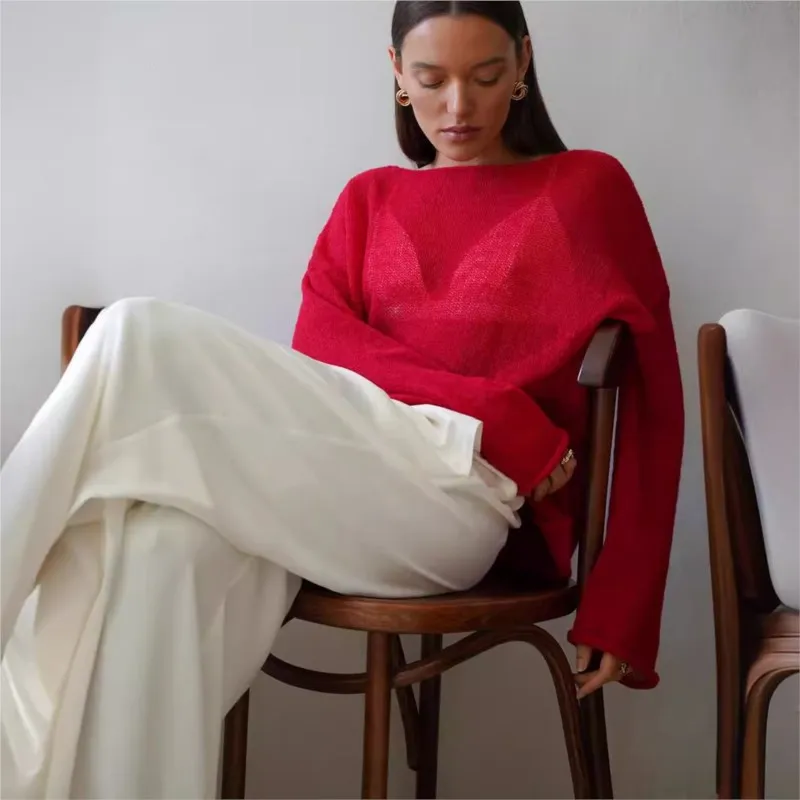 Autumn New Simple Hollowed Out Knitted Top 2024 Women Fashion Clothes Casual T Shirt Round Neck Solid Thin Sweater Woman Clothes
Autumn New Simple Hollowed Out Knitted Top 2024 Women Fashion Clothes Casual T Shirt Round Neck Solid Thin Sweater Woman Clothes